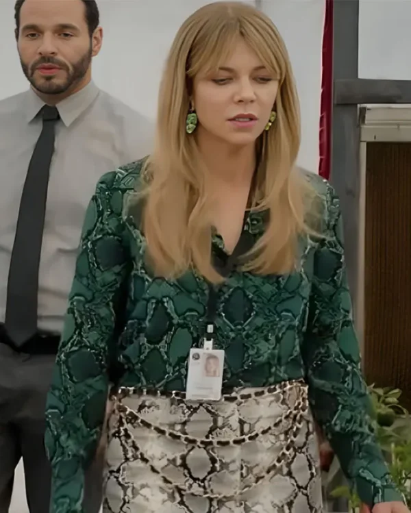 Shop High Potential Kaitlin Olson Green Snake Shirt