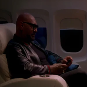 Shop Jack in Time for Christmas Dave Bautista Leather Bomber Jacket 