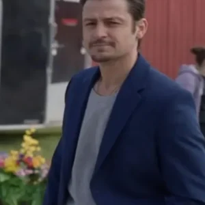 Shop Luke Movie Shifting Gears 2024 Tyler Hynes Blue Blazer For Men