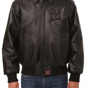 Shop Milwaukee Brewers Leather Jacket