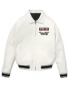 Shop Stegaro American White Leather Jacket