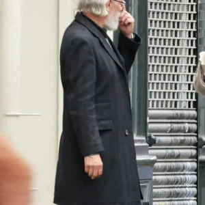 Shop Stephen Brigstocke Disclaimer Black Wool Coat