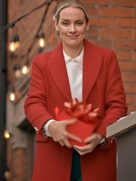 Shop The Christmas Charade Rachel Skarsten Red Coat