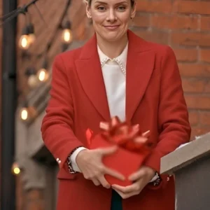 Shop The Christmas Charade Rachel Skarsten Red Coat
