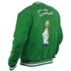 Simpson Kelly Green Varsity Jacket right curve