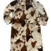 Soft Cowhide Fur Long Coat For Unisex Back