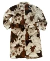 Soft Cowhide Fur Long Coat For Unisex Back