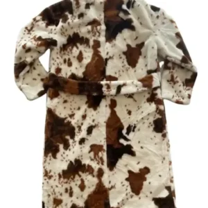 Soft Cowhide Fur Long Coat For Unisex Back