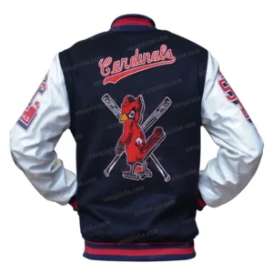 St. Louis Cardinals Blue Lettermen Jacket Back
