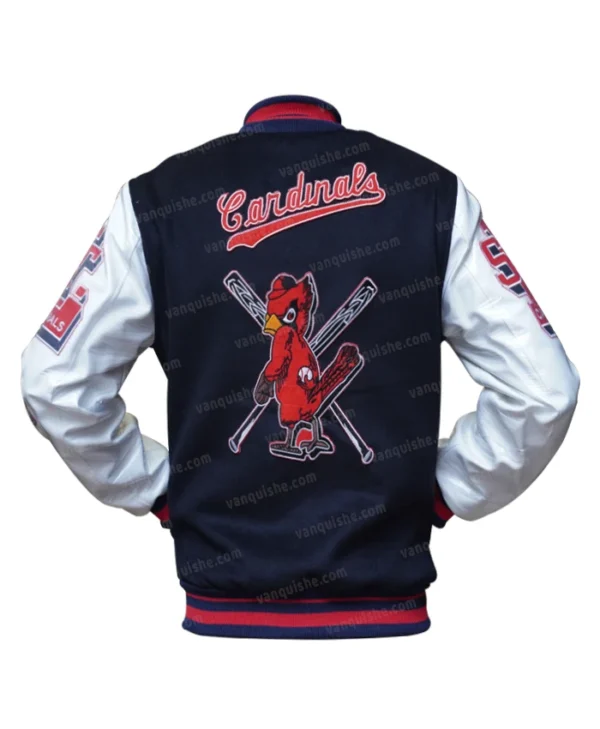 St. Louis Cardinals Blue Lettermen Jacket Back
