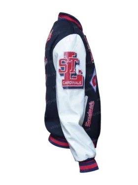 St. Louis Cardinals Blue Lettermen Jacket Left Side