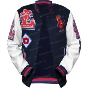 St. Louis Cardinals Blue Lettermen Jacket Open