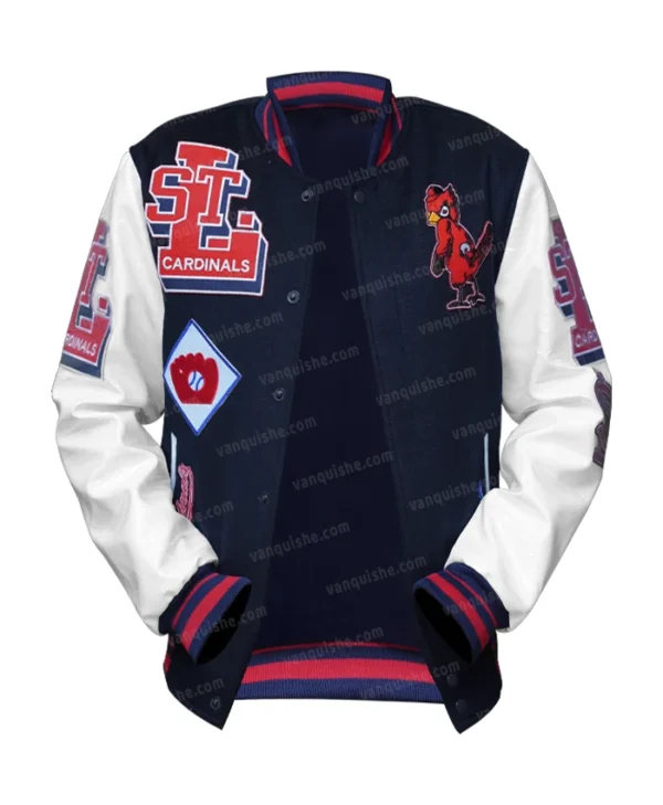St. Louis Cardinals Blue Lettermen Jacket Open