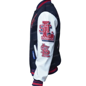St. Louis Cardinals Blue Lettermen Jacket Right Side