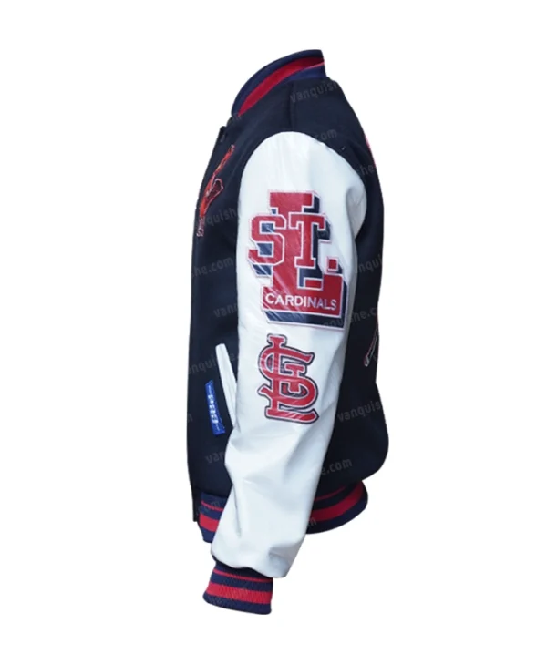 St. Louis Cardinals Blue Lettermen Jacket Right Side