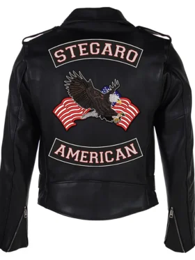Stegaro American Black Biker Jacket