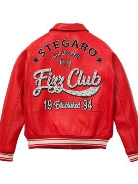 Stegaro Fizz Club Red Leather Jacket