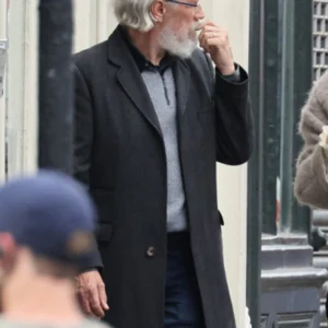 Stephen Brigstocke Disclaimer Black Wool Coat For Sale