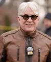 Steve Martin Only Murders in the Building Brown Leather Jacket For Sale