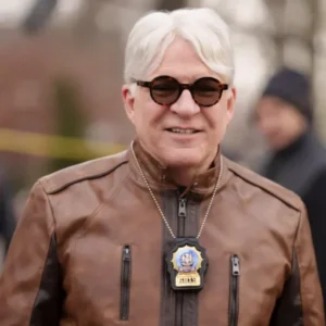 Steve Martin Only Murders in the Building Brown Leather Jacket For Sale