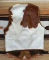 Stylish Brown And White Cowhide Fur Vest Back