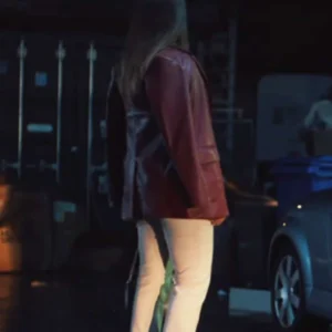 Sweetpea Nicole Lecky Maroon Leather Blazer