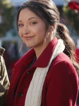 Tails of Christmas Ash Tsai Red Wool Coat For Sale