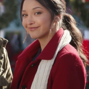 Tails of Christmas Ash Tsai Red Wool Coat For Sale