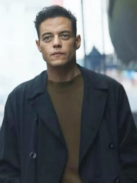 The Amateur Rami Malek Black Coat For Sale
