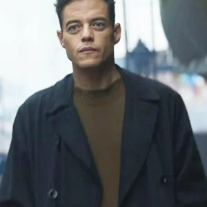The Amateur Rami Malek Black Coat For Sale