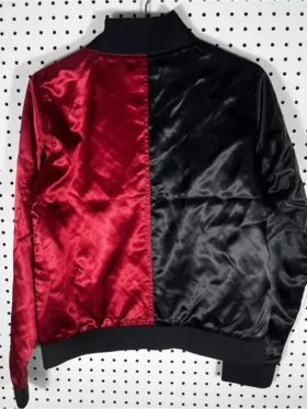 The Batman Harley Quinn Bomber Leather Jacket Back