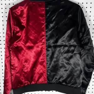 The Batman Harley Quinn Bomber Leather Jacket Back