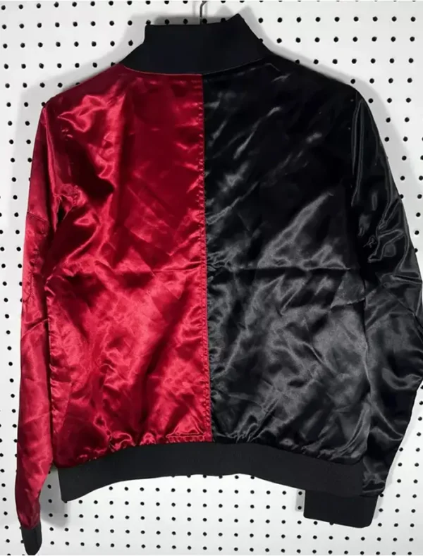 The Batman Harley Quinn Bomber Leather Jacket Back