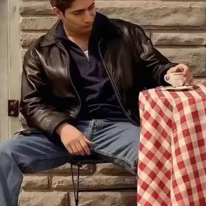 The Sopranos Christopher Moltisanti Black Leather Jacket Front