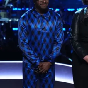 The Voice S26 J Paul Argyle Print Suit For Sale
