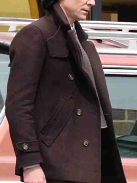 Tom Hiddleston Loki Brown Peacoat For Sale
