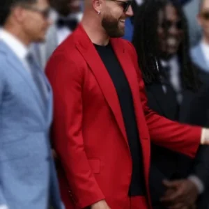 Travis Kelce Red Suit Front