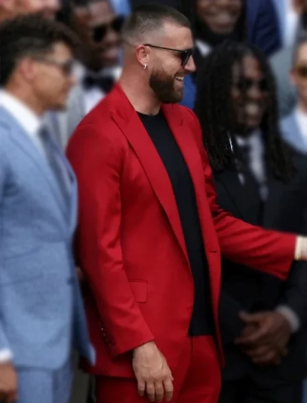 Travis Kelce Red Suit Front