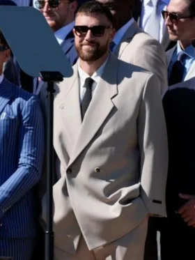 Travis Kelce Visit White House Tan Suit