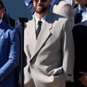Travis Kelce Visit White House Tan Suit