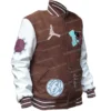 Travis Scott x Jordan Wool Varsity Jacket Left