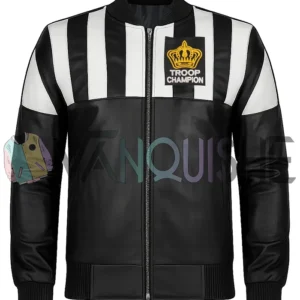 Shop Champion Black Leather Troop Jacket For Men and Women - Vanquishe