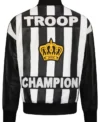 Troop Champion Leather Jacket Black White Back