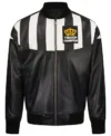 Troop Champion Leather Jacket Black White Front