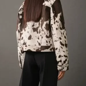 Trucker Style Cowhide Fur Leather Jacket For Mens And Womens