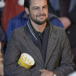 Tyler Hynes The Mistletoe Secret Grey Coat For Sale