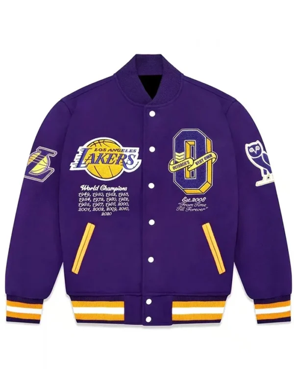 Varsity OVO LA Lakers Purple Jacket