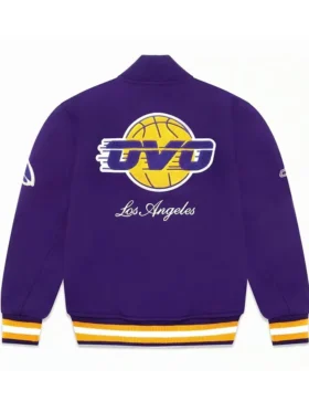 Varsity OVO LA Lakers Purple Jacket Back