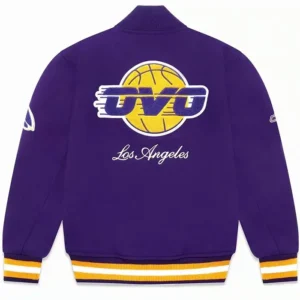 Varsity OVO LA Lakers Purple Jacket Back