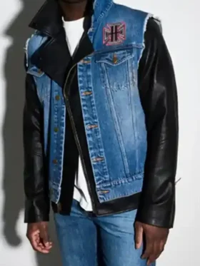 WWE Triple H Denim Leather Jacket